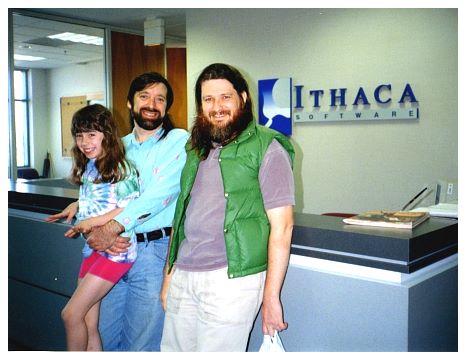1994 - Both sons became entrepreneurs. Wonder where they got it.. Katie, Garry, friend Wm, at the offices.jpg